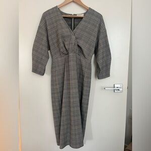 Babaton midi glen check dress (Size 2)